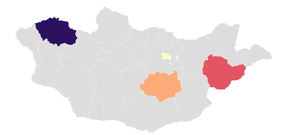 Map of provinces visited by the mission team | CADRI Secretariat, 2023